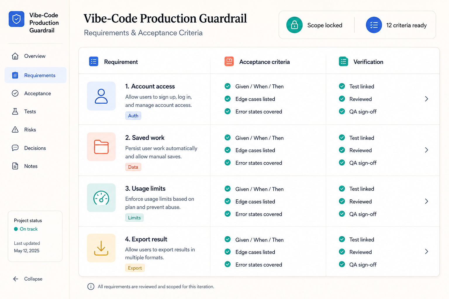 Vibe-Code Production Guardrail visual example 2