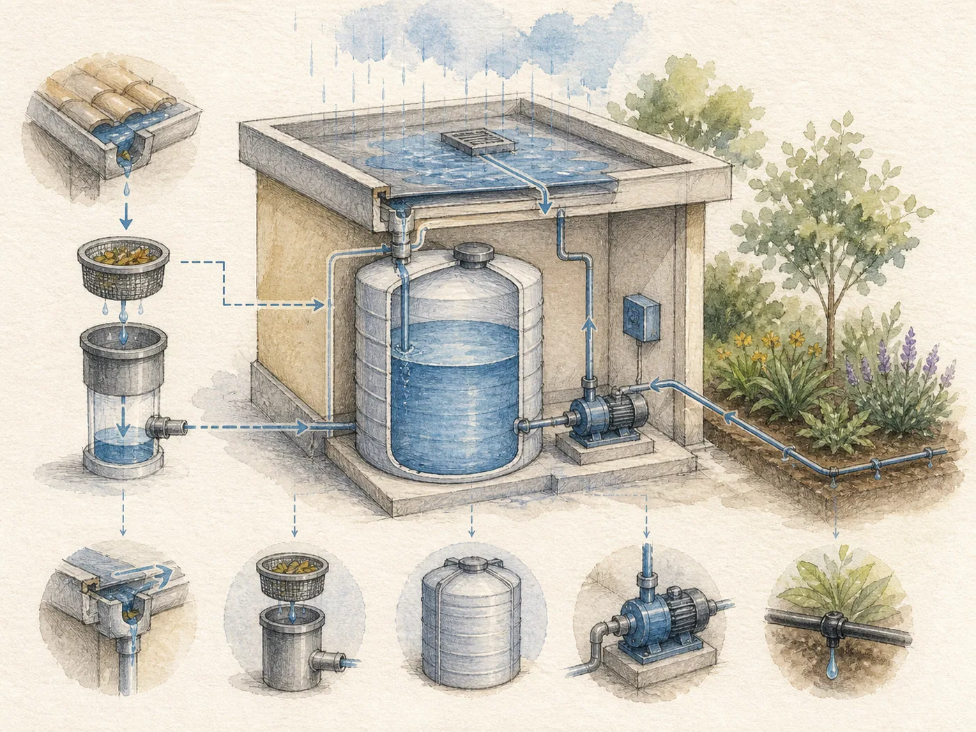 Watercolor Engineering Sketch skill example